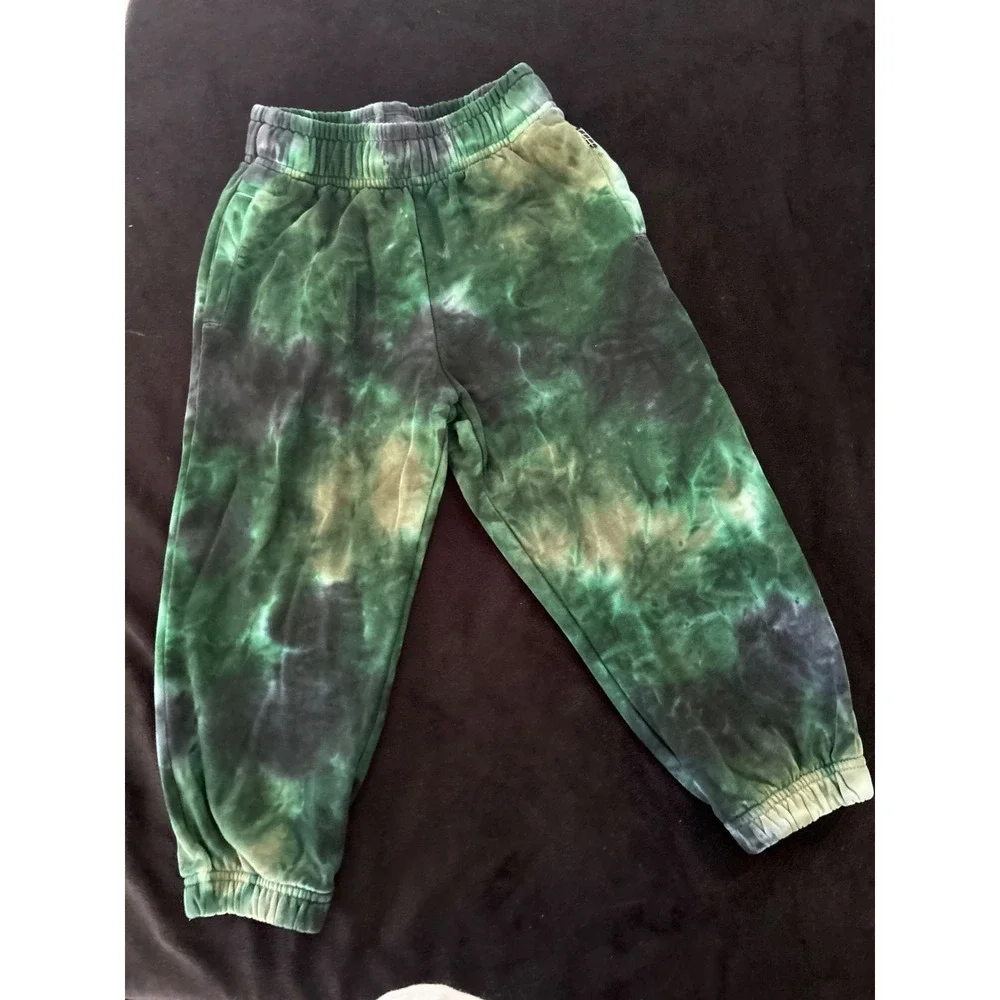 EUC Molo Adan Jogger & Hoodie Green Tie Dye Organic Cotton Set 110 US 5Y